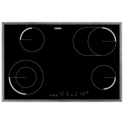 Zanussi ZEV8646XBA 80cm 4 Zone Touch Control  Induction Hob in Black with  Stainless Steel Frame